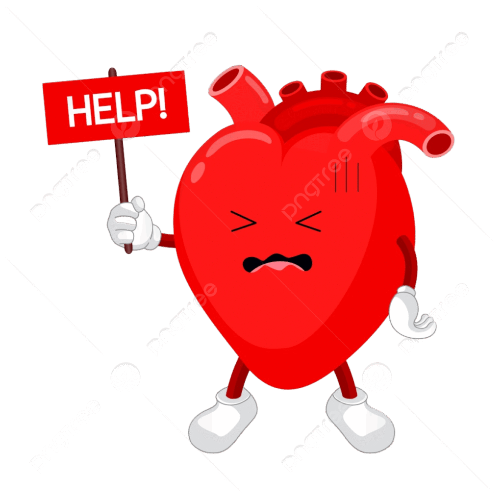 pngtree cartoon character sadness heart with nameplate help picture image 8101225